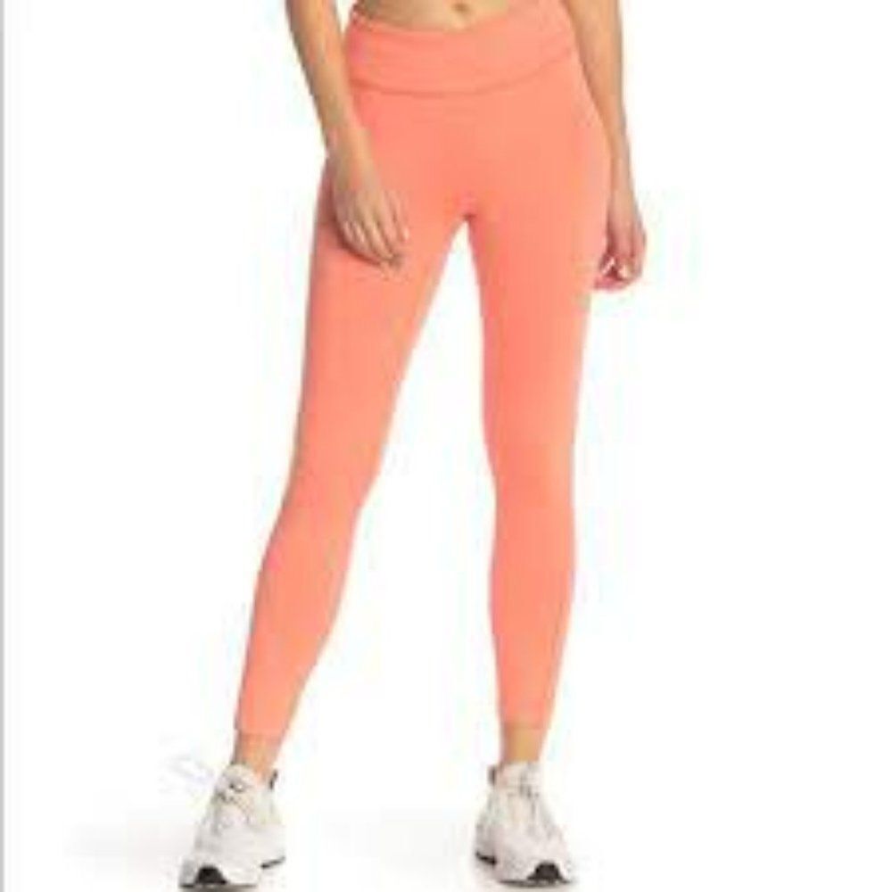OUTDOOR VOICES TECHSWEAT FLEX LEGGINGS BEAUTIFUL CORAL ORANGE COLOR SIZE MEDIUM